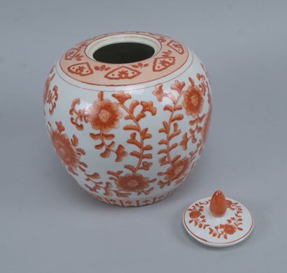 China – Lidded Vase with Iron-Red Decoration...