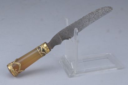 Couteau style Louis XVI - agate et bronze...