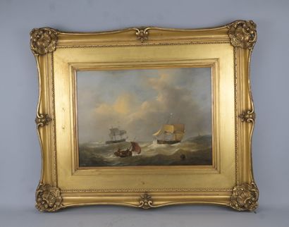 Dutch School – Seascape on Panel – 19th Century

Oil...