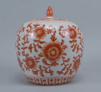 China – Lidded Vase with Iron-Red Decoration...
