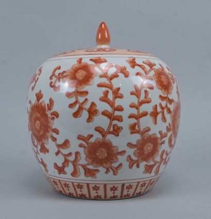 China – Lidded Vase with Iron-Red Decoration...