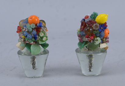 Pair of blown glass vases - Murano, Italy,...