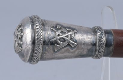 Bâton militaire – bois et argent – Espagne...
