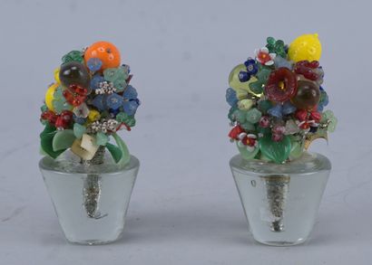 Pair of blown glass vases - Murano, Italy,...