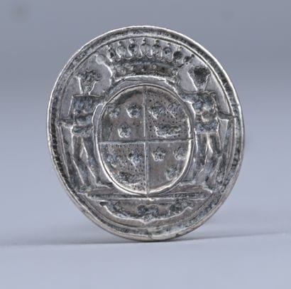 Cachet à cire en argent – armoiries – XVIIIe...