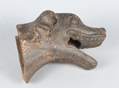 Cast-iron dog head, gargoyle or downspout...