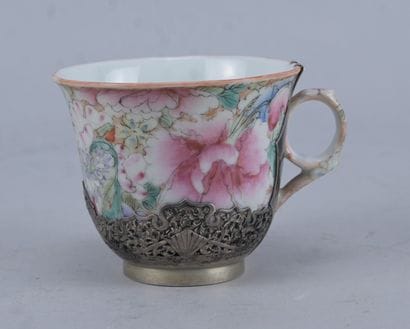 Teacup—porcelain with silver mount—China,...