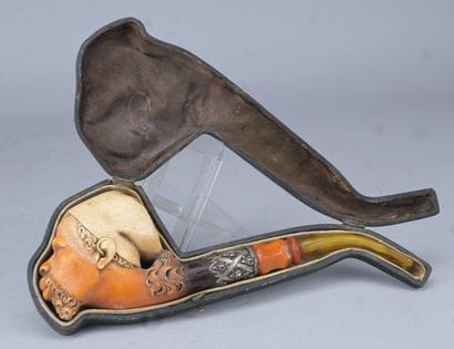 Pipe en écume de mer avec écran - argent...