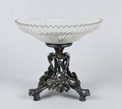Art Nouveau centerpiece bowl in silver-plated...