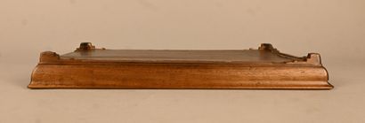 Rectangular wooden tray inlaid with mother-of-pearl...