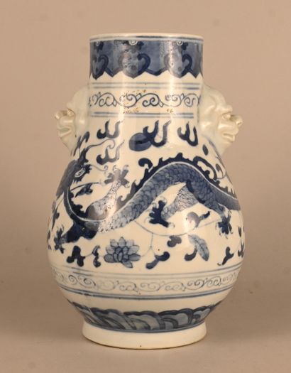 Chinese blue and white porcelain vase decorated...