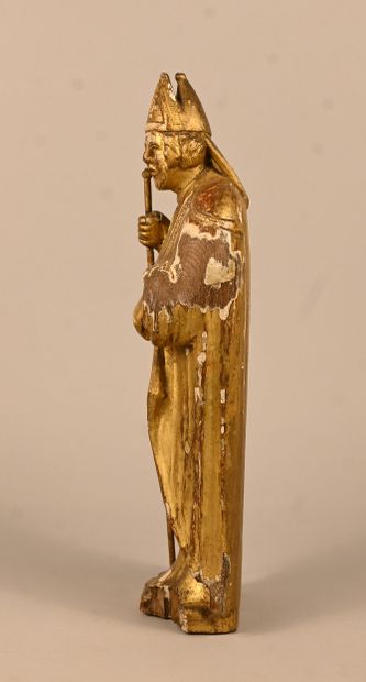 Saint Augustin as bishop Baroque gilded wood...