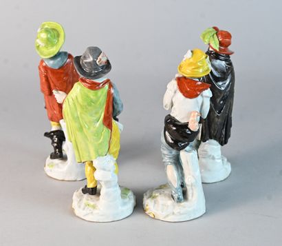 Set of four Neapolitan figures in polychrome...