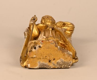 Saint Augustin as bishop Baroque gilded wood...