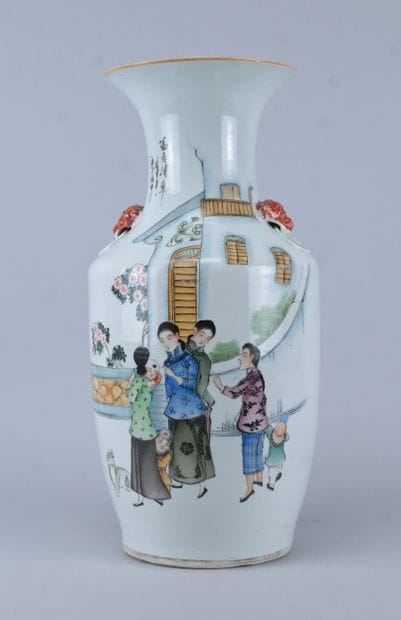 Large Chinese porcelain baluster vase, 20th...
