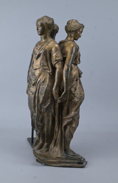 Cast bronze group of the Three Graces, after...