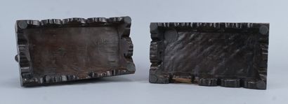 Pair of Buddhist guardian lions carved from...