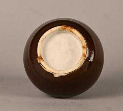 Chinese brown glazed stoneware vase with...