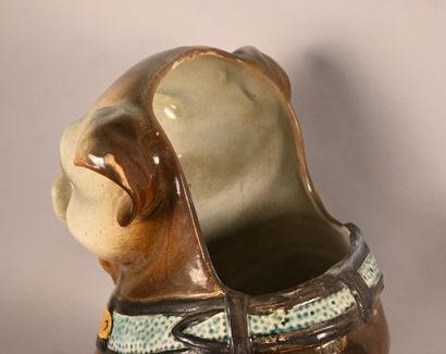 Polychrome earthenware umbrella stand featuring...