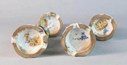 Set of four Neapolitan figures in polychrome...