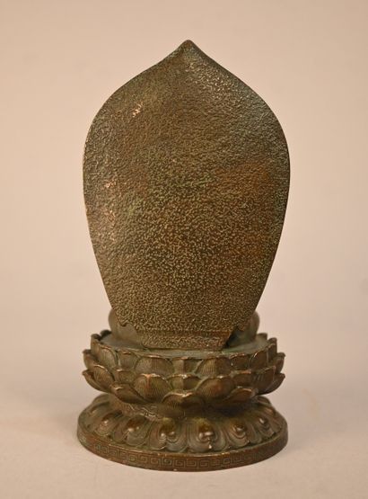 Bronze Buddha seated on lotus - early 20th...