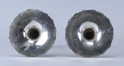 Pair of solid silver candlesticks – J.W....