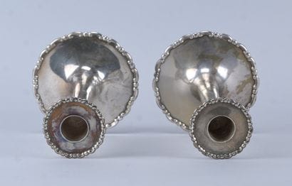Pair of solid silver candlesticks – J.W....
