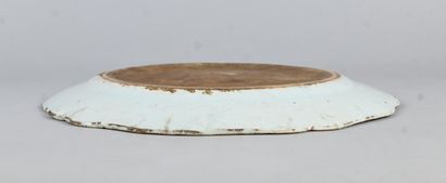 Large blue-and-white Chinese porcelain dish,...