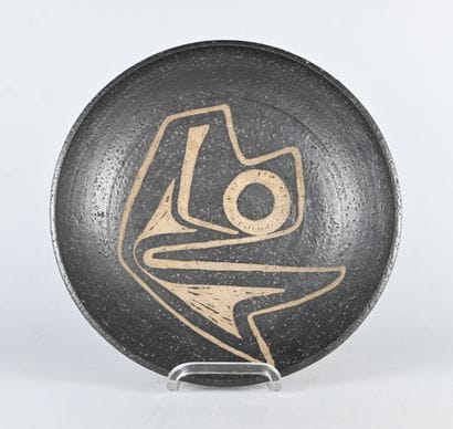 Ceramic bowl with abstract decoration, marked,...