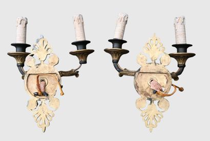Paire d’appliques Empire en bronze, XIXe...