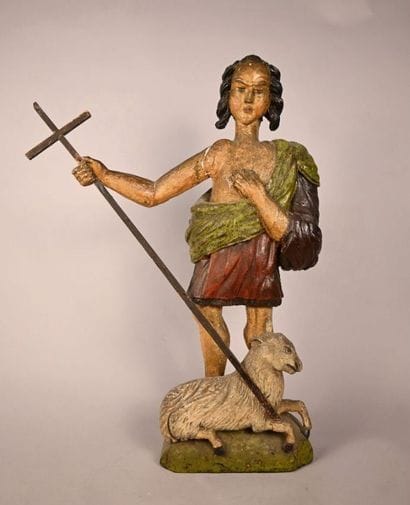 Saint Jean-Baptiste au mouton, sculpture...