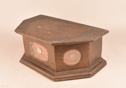 Socle-reliquaire en bois pour statue de saint...