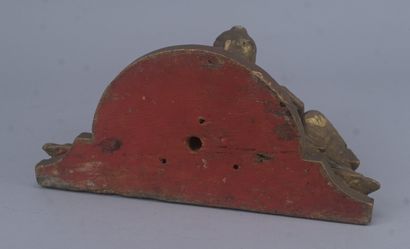 Socle d’applique en bois sculpté polychrome...