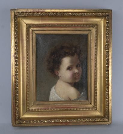 Portrait d’enfant, signé « Lisette » en haut...