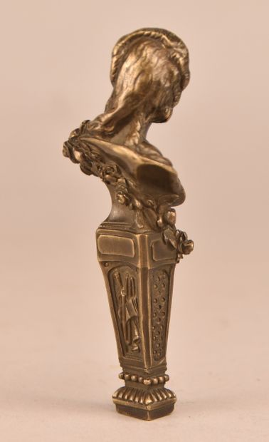 Cachet en bronze au buste de Marie-Antoinette...