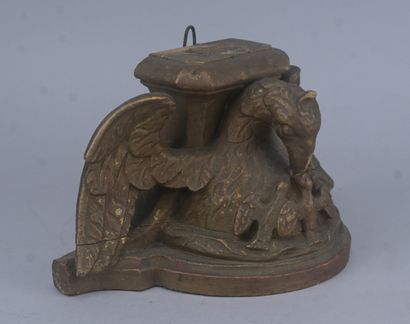 Socle d’applique en bois sculpté polychrome...