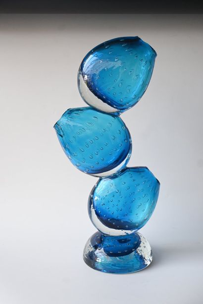 Vase Murano bleu bullicante, XXe siècle

Sculpture-vase...