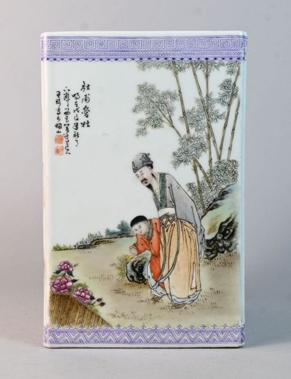 Porte-pinceaux en porcelaine chinoise, dans...