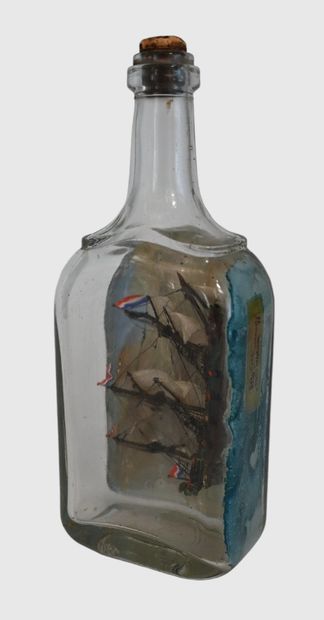 Navire hollandais en bouteille, début XXe...