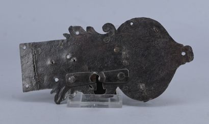 Serrure de porte en fer forgé, travail artisanal,...