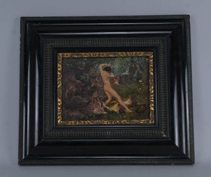 Scène mythologique avec figure féminine nue...