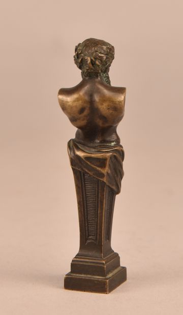 Cachet en bronze au buste de Bacchus - XIX...