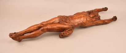 Christ janséniste en bois fruitier, XIXe...