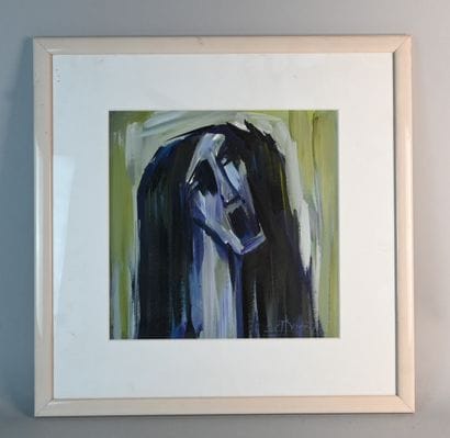 Portrait expressionniste féminin, peinture...