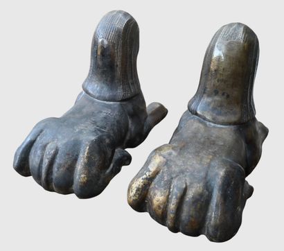 Paire de sphinx en bronze, début du XIXe...