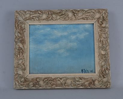 Paysage de ciel nuageux – signé et daté 1948
Peinture...