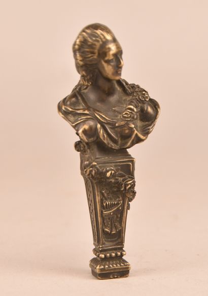 Cachet en bronze au buste de Marie-Antoinette...