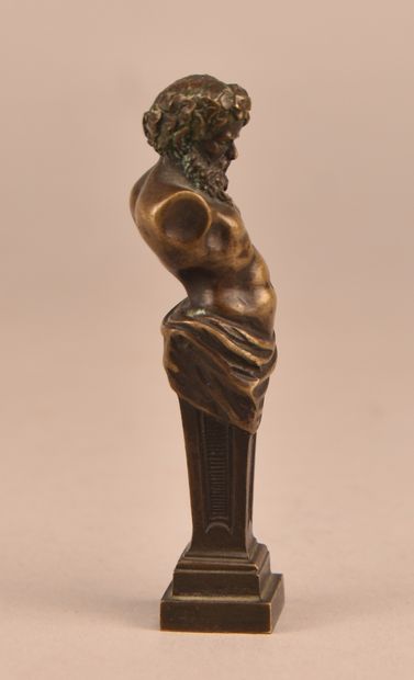 Cachet en bronze au buste de Bacchus - XIX...