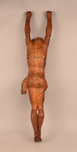 Christ janséniste en bois fruitier, XIXe...