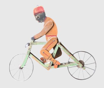 Jouet cycliste articulé en bois, Belgique,...